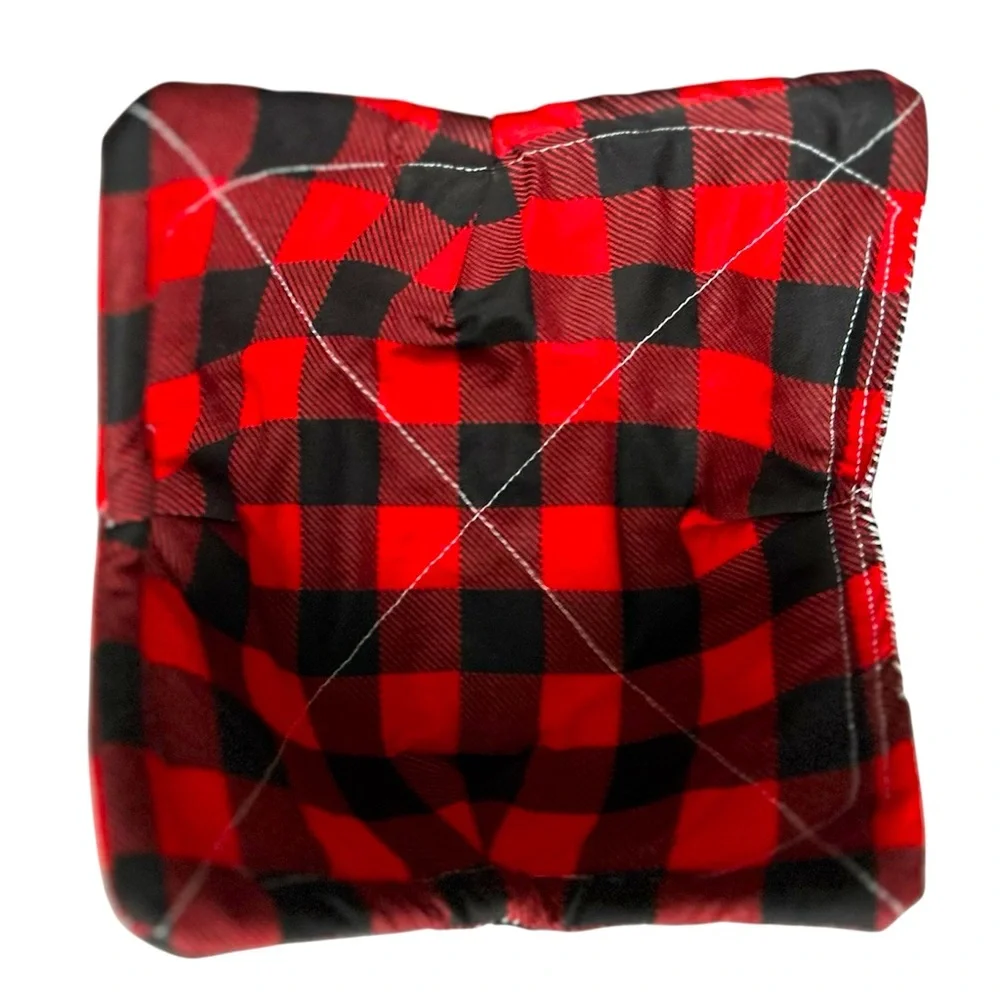 Hand Crafted Red Buffalo Plaid Microwave Bowl Cozy 100% Cotton